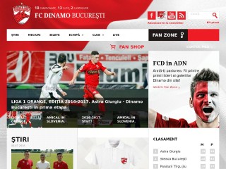 Screenshot sito: Dinamo Bucarest