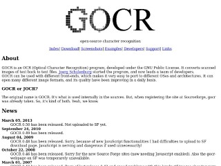Screenshot sito: Gocr