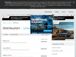 Screenshot sito: HTML.it distribuzioni Linux