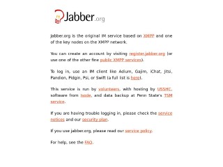 Screenshot sito: Jabber.org