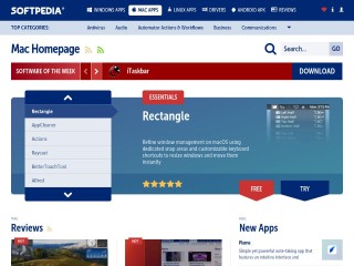Screenshot sito: Mac Softpedia