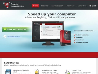 Screenshot sito: Comodo System Cleaner