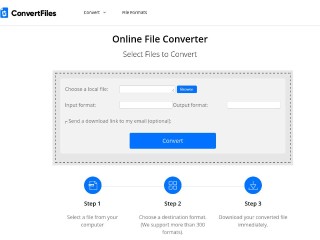 Screenshot sito: Convertfiles.com