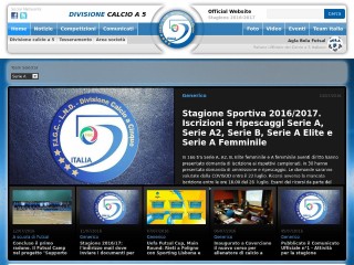Screenshot sito: Divisione Calcio a 5