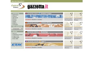 Screenshot sito: Gazzetta Calcio Estero