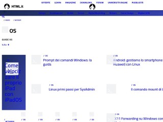 Screenshot sito: Guida a Linux