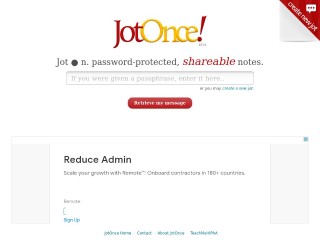 Screenshot sito: JotOnce