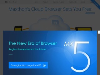 Screenshot sito: Maxthon