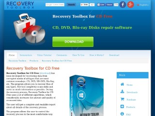 Screenshot sito: CD Recovery Toolbox