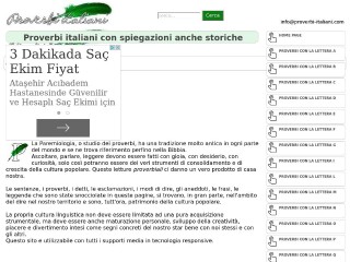 Screenshot sito: Proverbi Italiani