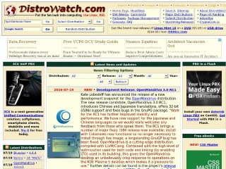 Screenshot sito: DistroWatch.com