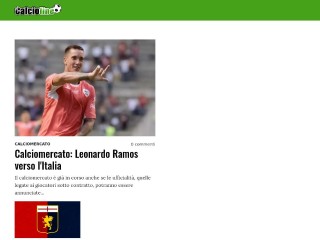 Screenshot sito: CalcioLine