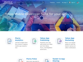 Screenshot sito: Yahoo! Developer