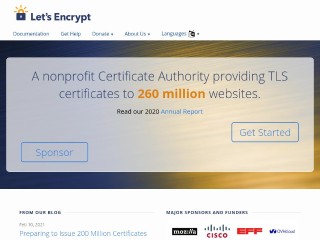 Screenshot sito: Let's Encrypt